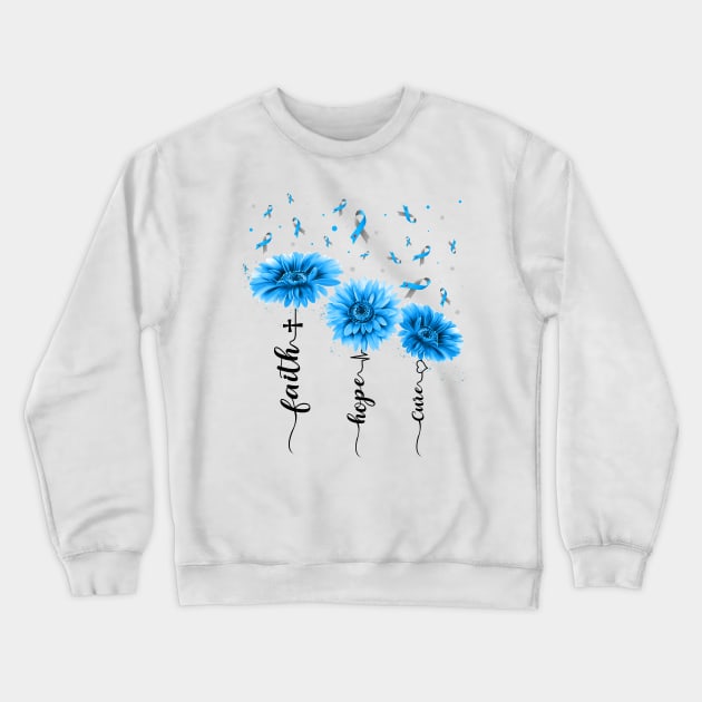 Diabetes awareness Faith Hope Cure Sunflower Type 1 Diabetes Gifts Crewneck Sweatshirt by thuylinh8